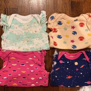 COPY - Rosie Pope space-themed ruffled onesie bun…